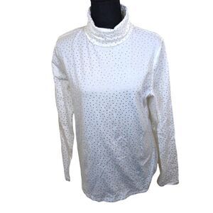 Talbots The Talbots Tee Turtleneck Gold Dot Print Lightweight Size Large